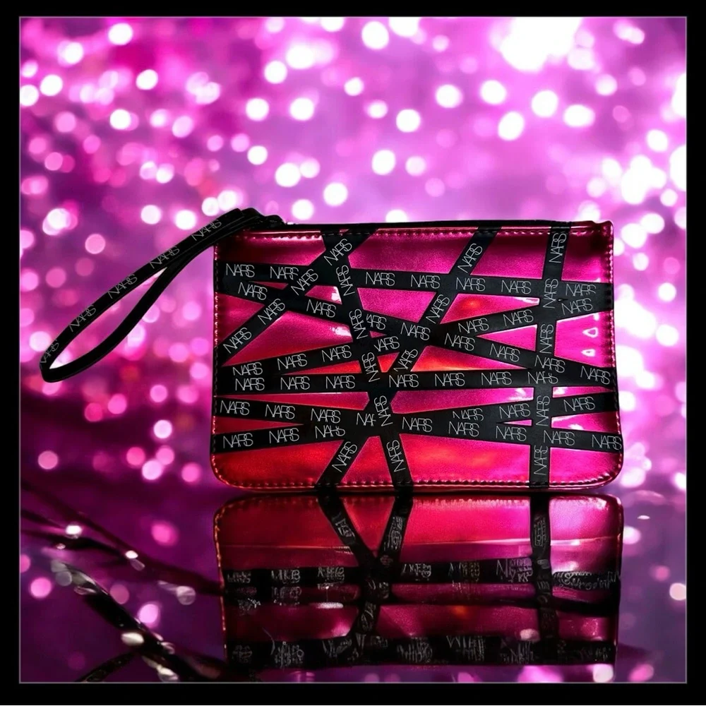 NARS Hot Pink & Black Cosmetics Bag Holiday Pouch makeup 2021 New condition